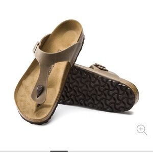 Tan and Black Thong Sandals with Contoured Footbed